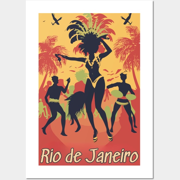 Carnaval - Rio de Janeiro - Brazil Wall Art by goodoldvintage